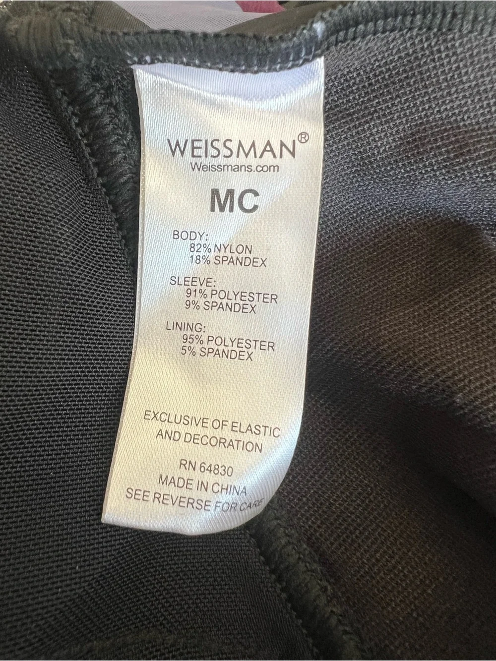 Weissman Ending Black Mesh Cage Performance Unitard Size Child Medium MC